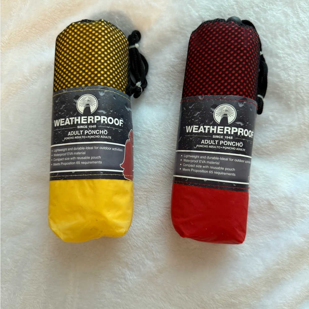 Weatherproof Adult Poncho - Black and Yellow